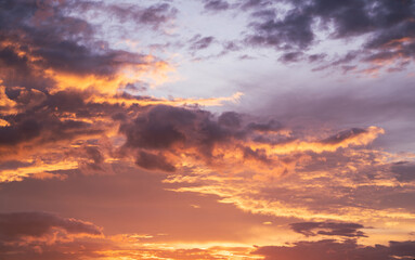 Wall Mural - Beautiful twilight sky and cloud at sunset.