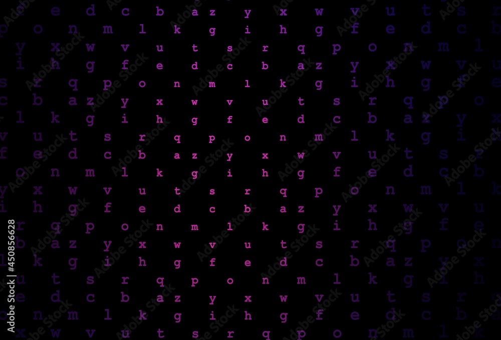 Dark pink vector layout with latin alphabet.