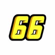Racing number 66 logo on white background