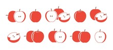 Red apple  logo. Isolated red apple  on white background