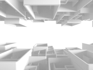 Wall Mural - White cubes structure. Abstract futuristic background.