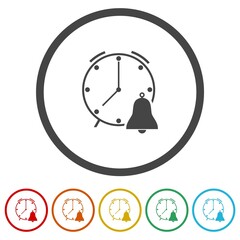 Sticker - Late work notification ring icon color set