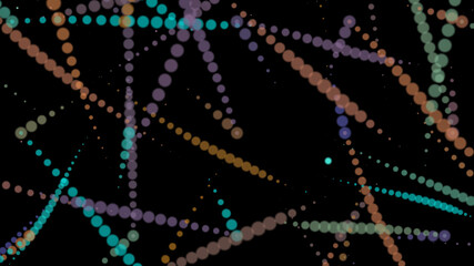 Wall Mural - abstract laser neon multicolored light beams glow in random flight. 3d animation for pop, rock, rap 