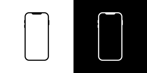 smartphone icon vector. flat outline cellphone or mobile phone illustration icon symbol.