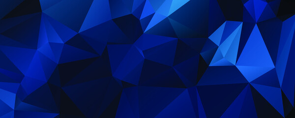 Abstract Blue Color Polygon Background Design, Abstract Geometric Origami Style With Gradient