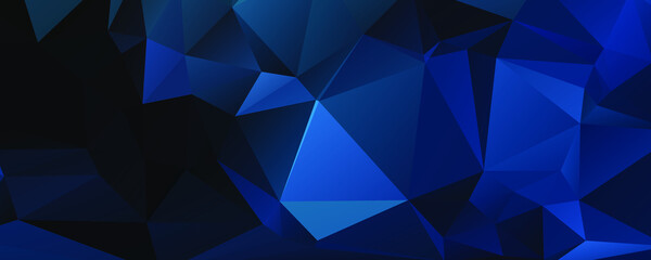 Abstract Blue Color Polygon Background Design, Abstract Geometric Origami Style With Gradient