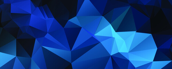 Abstract Blue Color Polygon Background Design, Abstract Geometric Origami Style With Gradient