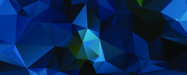 Abstract Blue Color Polygon Background Design, Abstract Geometric Origami Style With Gradient