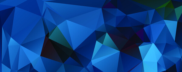 Abstract Blue Color Polygon Background Design, Abstract Geometric Origami Style With Gradient