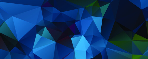 Abstract Blue Color Polygon Background Design, Abstract Geometric Origami Style With Gradient