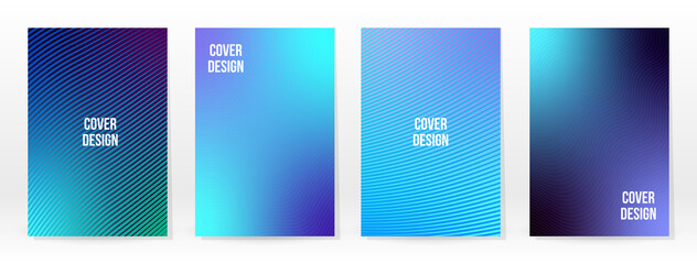 Wall Mural - Minimal Poster. Pastel Soft. Blue Gradient Set.