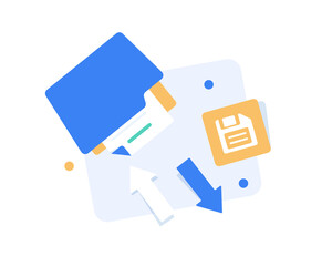 Wall Mural - open folder icon. Folder with documents,transfer data