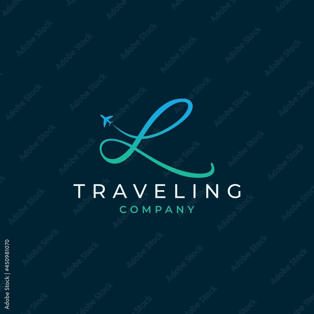 Initial Letter L Travel Logo Design Stock Vector | Adobe Stock