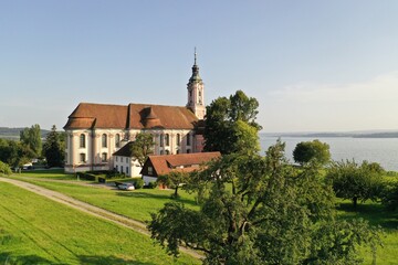 Church Birnau at Lake Constance, Baden-Württemberg, Germany on a sunny day