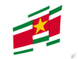 Suriname flag in an abstract ripped design. Modern design of the Suriname flag.
