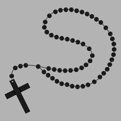 Wall Mural - Wooden catholic rosary beads