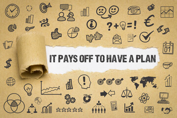 Poster - it pays off to have a plan