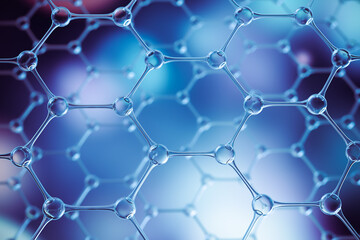 Wall Mural - science background with molecule or atom, abstract structure for science or medical background