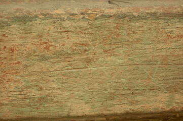 Scratched old green-yellow surface, wall. background, texture, vintage, cement