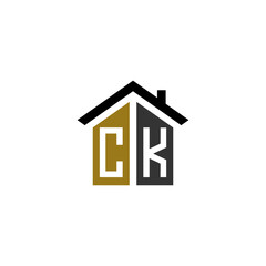 ck home logo design vector luxury linked