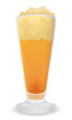 Elegant pilsner glass filled with frothy beer, Vector illustration