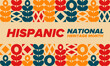 © scoutori - National Hispanic Heritage Month in September and October. Hispanic and Latino Americans culture. Celebrate annual in United States. Poster, card, banner and background. Vector illustration