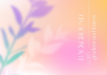 Leinwandbilder - Vector Pastel Colored Background with Shadows of Tree Branch Leaves