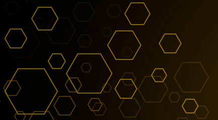 Wall Mural - Yellow geometric structure background. Hexagons texture