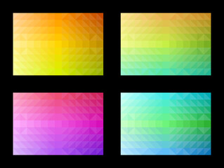 Wall Mural - abstract pattern set. geometric shapes, triangles, squares, gradient colors. colorful background. te