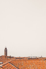 Wall Mural - Tower over traditional Venetian houses, Venice, Italy