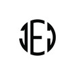 JEJ letter logo design. JEJ modern letter logo with black background. JEJ creative  letter logo. simple and modern letter JEJ logo template, JEJ circle letter logo design with circle shape. JEJ 