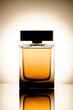 luxury perfume bottle over gradient background. fragrance silhouette