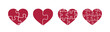 Puzzle heart shapes. Puzzle pieces. Valentine day symbol.