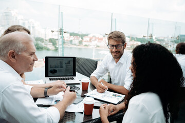 Wall Mural - business colleagues discussing financial documents . close up.