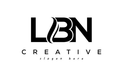 Letter LBN creative logo design vector	