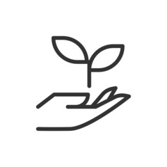 Sticker - Thin line icon of plant.