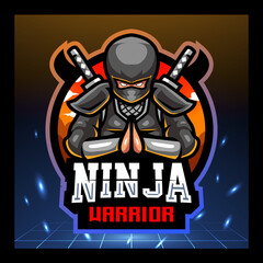 Poster - Ninja warrior mascot. esport logo design