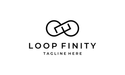 Wall Mural - Infinity Infinite Loop Mobius Motion Limitless with Initial Letter LF FL Logo Design Inspiration