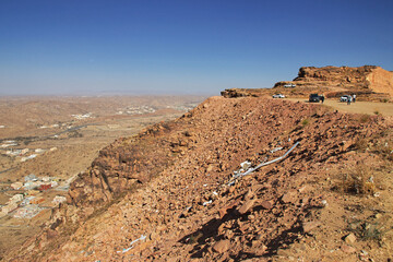 Sticker - Nature of mountains of Asir region, the view from the viewpoint, Saudi Arabia