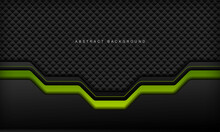 Abstract Contrast Green Black Corporate Background. Vector Tech Geometric Design.