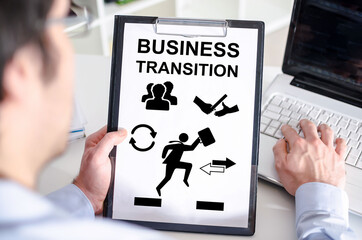 Wall Mural - Business transition concept on a clipboard