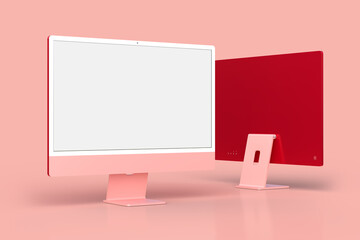 Monitor iMac 24 mockup Template For presentation branding, corporate identity, advertising, branding business. 3D rendering