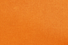 Orange Fabric Cloth Texture For Background, Natural Textile Pattern.
