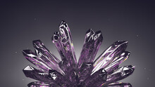 Druse Of Purple Piezoelectric Raw Crystals 3D Render Illustration