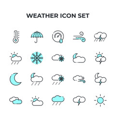 weather set icon, isolated weather set sign icon, vector illustration