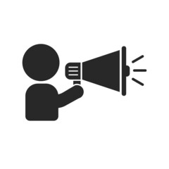 Wall Mural - man with bullhorn vector illustration suitable for symbol or icon