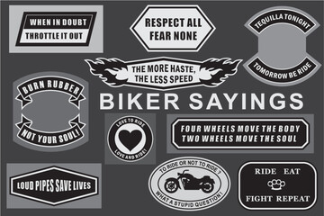 biker sayings - stickers set