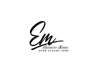 Wall Mural - Initial EM Brush Logo, Signature em letter Logo template vector stock