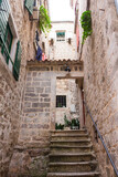 Fototapeta Na drzwi - Stone stairs in the Old Town of Kotor. Montenegro 