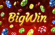 BigWin slots icons, slot sign machine, night Vegas. Vector